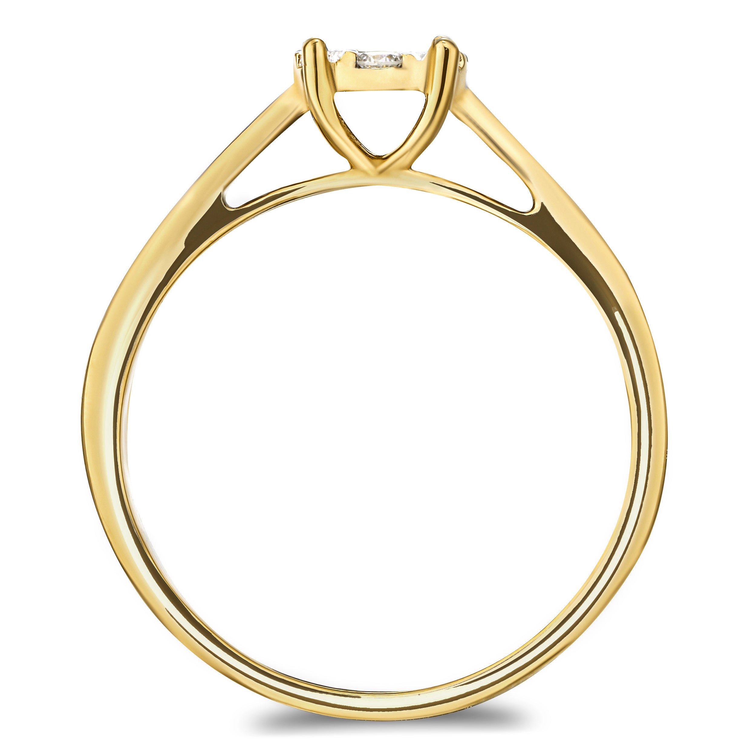 Lab Diamond Engagement Ring With Shoulders 0.25ct H/Si in 18K Gold Vermeil